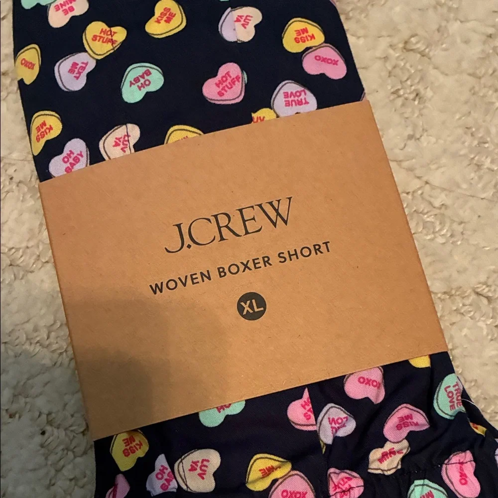 NWT J. Crew Navy Love Print Boxer Shorts - Picture 2 of 7
